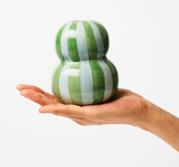 Image 2 of Festive Vase - Green Blue Stripe