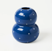 Image 1 of Festive Vase - Navy Dotty