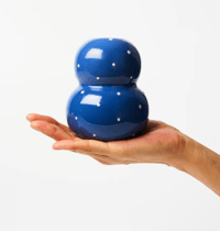 Image 2 of Festive Vase - Navy Dotty