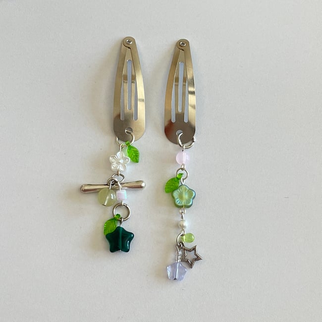 star floral hair clips