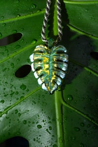 Image 5 of Drippy uv variegated monstera leaf pendant. 🌿💧