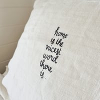 Image 1 of hand stitched heavy off-white linen cushion cover 