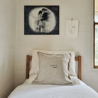 Image 4 of hand stitched heavy raw linen cushion cover {i}