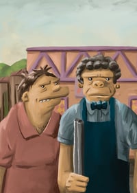 "American Moe-thic" A5 Print