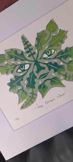 'The Green Man' Linocut Print