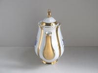 Image 2 of Vintage Czechoslovakian Porcelain Teapot, Courting Couple Decor of Man Proposing 