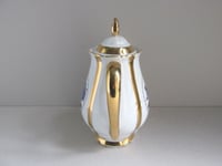 Image 4 of Vintage Czechoslovakian Porcelain Teapot, Courting Couple Decor of Man Proposing 