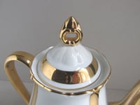 Image 7 of Vintage Czechoslovakian Porcelain Teapot, Courting Couple Decor of Man Proposing 