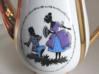 Image 8 of Vintage Czechoslovakian Porcelain Teapot, Courting Couple Decor of Man Proposing 