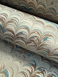 Image 1 of Aged and worn larger scale 'non-pareil' Teal and Brown - 3 sheets available 