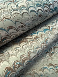 Image 2 of Aged and worn larger scale 'non-pareil' Teal and Brown - 3 sheets available 