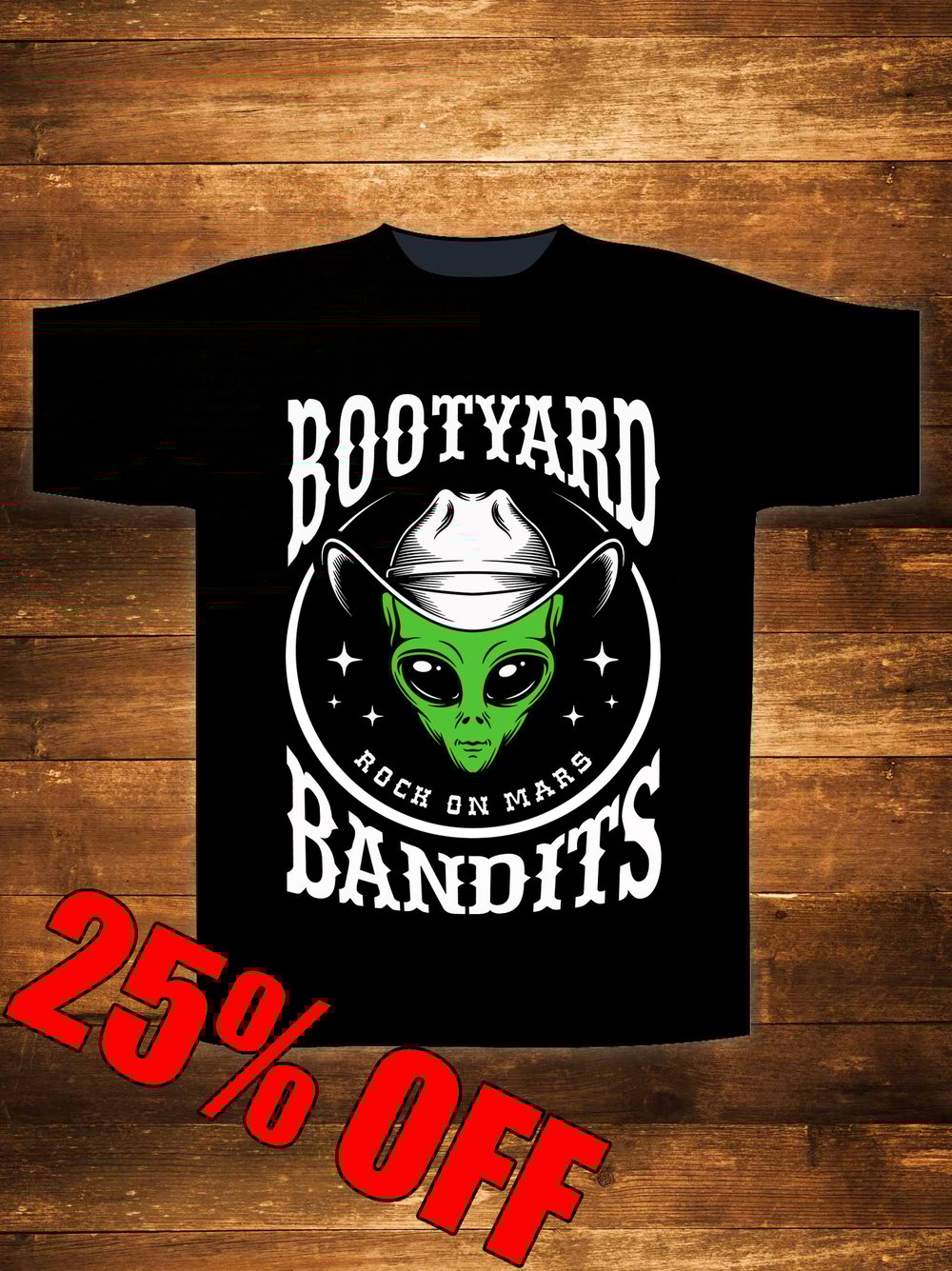 Green 'ROCK ON MARS'  T-Shirt