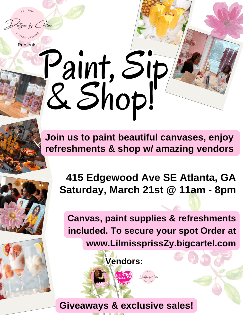 Image of March 21st - Atlanta Paint, Sip & Shop 