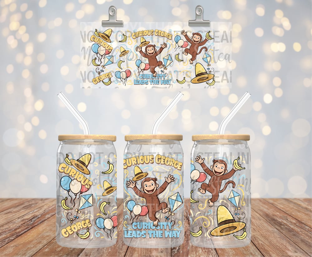 Image of Curious George Uv Dtf Wrap Double Sided     W0587