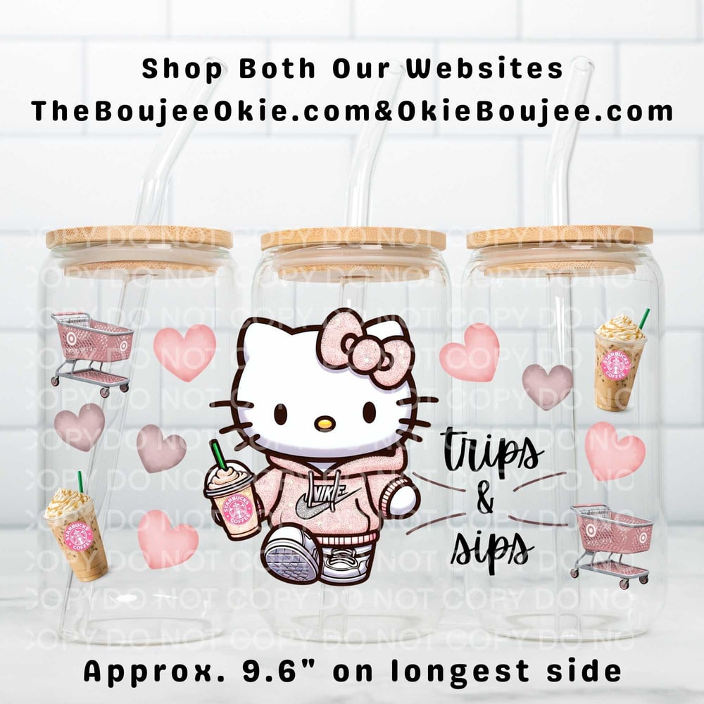 Image of Hello Kitty Sips & Trips Uv Dtf Wrap Double Sided     W0591