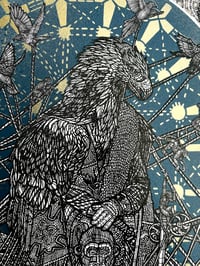 Image 2 of " Le Fil d'Ariane " - Blue & Gold Hand Painted Edition -