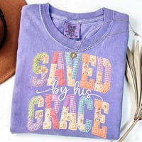 Image 1 of Save By His Grace Patchwork Tee