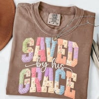 Image 2 of Save By His Grace Patchwork Tee