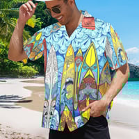 Image 1 of Men's All Over Print Hawaiian Shirt SURF'S UP