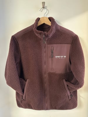 Image of SO58 Unisex Sherpa Jacket Red Brown 