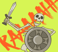 Image 1 of Skyrim Skeleton Lenticular Sticker (PREORDER)