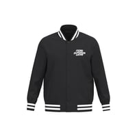Image 1 of Unisex signature MSW logo varsity padded jacket black & white