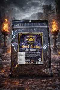 Image 1 of 👑The Armored Kingdom 100% Grass Fed Ghost Pepper Beef Jerky 🌶🍖