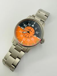 Image 1 of Fortis Flieger Automatic 25 Jewels Swiss Made Pilot Watch Black/Orange Dial Date