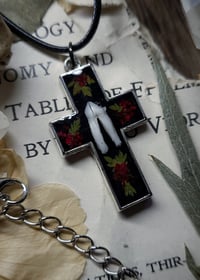 Image 1 of Tooth and Floral Cross Pendant