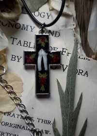 Image 2 of Tooth and Floral Cross Pendant