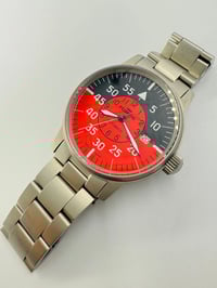 Image 1 of Fortis Flieger Automatic 25 Jewels Swiss Made Pilot Watch Black/Red Dial Date
