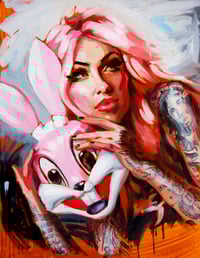 Image 1 of 'BUNNY MASK II' Original Oil Painting