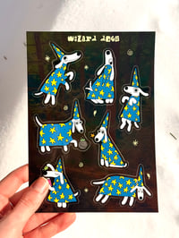Image 2 of wizard dog sticker sheet 