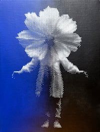 Image 1 of "Fleur Humaine" Bleu Noir 30x40cm 