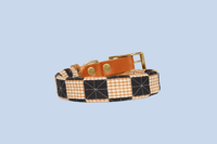 Image 2 of Quilted Dog Collar Sleeve with Leather Collar / Gingham Checker Series