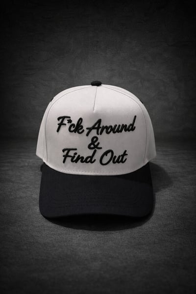 Image of F*ck Around & Find Out Custom SnapBack white curve hat