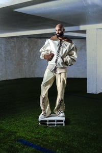 Image 3 of JACKET UNIVERISTÉ CUIR BEIGE