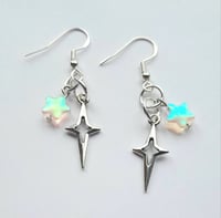 Image 2 of Frosted Star Earrings