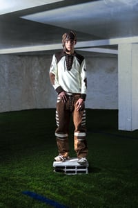 Image 3 of PANT RUGBY BROWN/WHITE