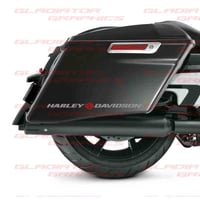 Image 1 of SINGLE HD Bar and Shield 2 Color Saddlebag Graphics