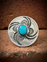 Image 4 of WL&A Handmade Walking Liberty Silver Half Dollar Sierra Bella Whirling Log Ring  - Size 11.5
