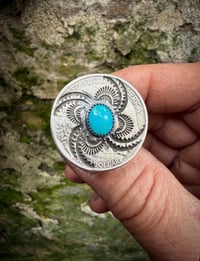 Image 3 of WL&A Handmade Walking Liberty Silver Half Dollar Sierra Bella Whirling Log Ring  - Size 11.5