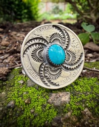 Image 1 of WL&A Handmade Walking Liberty Silver Half Dollar Sierra Bella Whirling Log Ring  - Size 11.5