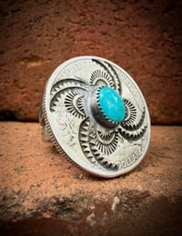Image 5 of WL&A Handmade Walking Liberty Silver Half Dollar Sierra Bella Whirling Log Ring  - Size 11.5