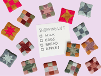 Image 2 of Quilt Block Magnet Trio / Sweetpea