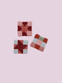 Image 1 of Quilt Block Magnet Trio / Sweetpea