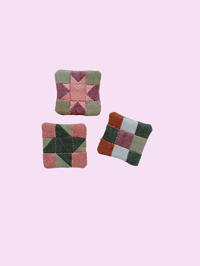 Image 1 of Quilt Block Magnet Trio / Evergreen