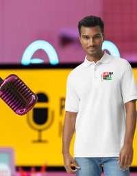 Image 2 of LET'S TALK ABOUT IT PODCAST LOGO PRINT POLO STYLE