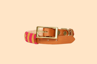 Image 3 of Quilted Dog Collar Sleeve with Leather Collar / Golden Hour