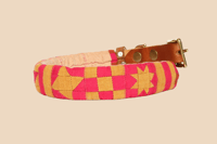 Image 2 of Quilted Dog Collar Sleeve with Leather Collar / Golden Hour